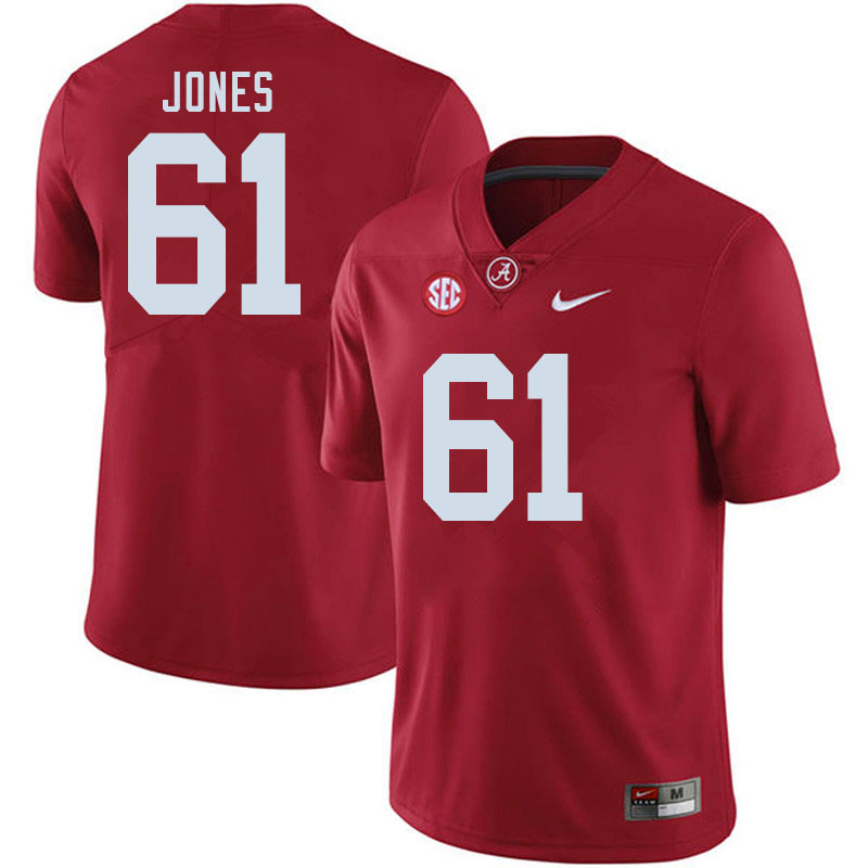 Men #61 Nathan Jones Alabama Crimson Tide College Football Jerseys Sale-Crimson